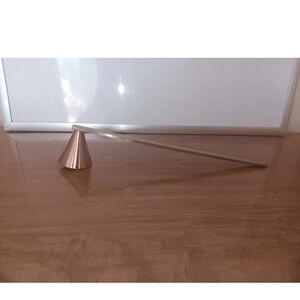 MacKenzie-Childs glow rose gold metallic check candle Snuffer